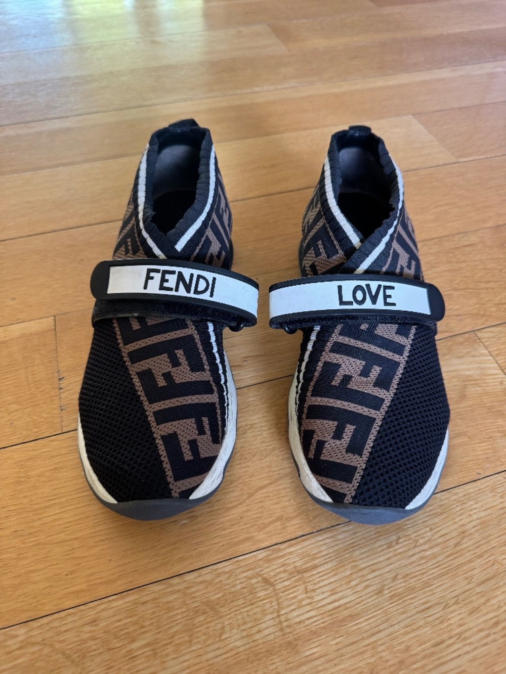 Fendi Zucca FF Logo Printed Sock Sneakers Size 38